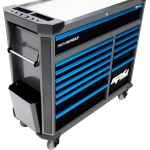 411 DELIGE TOOLKIT IN TECHSERIES GEREEDSCHAPSWAGEN DIAMOND BLACK/ BLAUW MET 13 LADEN - Afbeelding 2