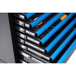 CUSTOM GEREEDSCHAPWAGEN ZWART/BLAUW 14 LADEN - Afbeelding 5