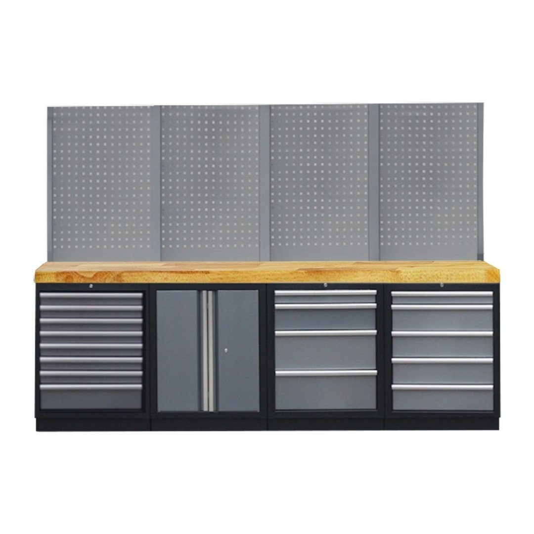 professioneel-garage-wandsysteem-4-rugpanelen-met-houten-werkblad PROFESSIONEEL GARAGE WANDSYSTEEM 4 RUGPANELEN MET HOUTEN WERKBLAD - Afbeelding 1