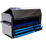 CUSTOM GEREEDSCHAPSKIST ZWART/BLAUW 5 LADEN POWER HUTCH - Afbeelding 4