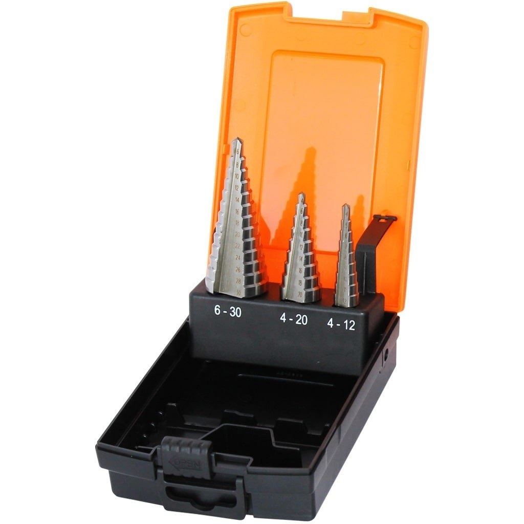 tapse-boren-set TRAPPEN BOREN SET 3 DELIG 4-30MM - Afbeelding 1