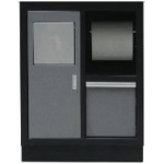 KAST MET VUILNISBAK EN PAPIERROLHOUDER VOOR WORKSHOP SERIE